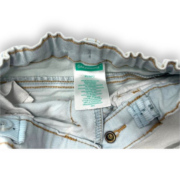 Garanimals Toddler Girl's Casual Denim Shorts Light Blue Size 2T Adj Waist - Picture 2 of 5